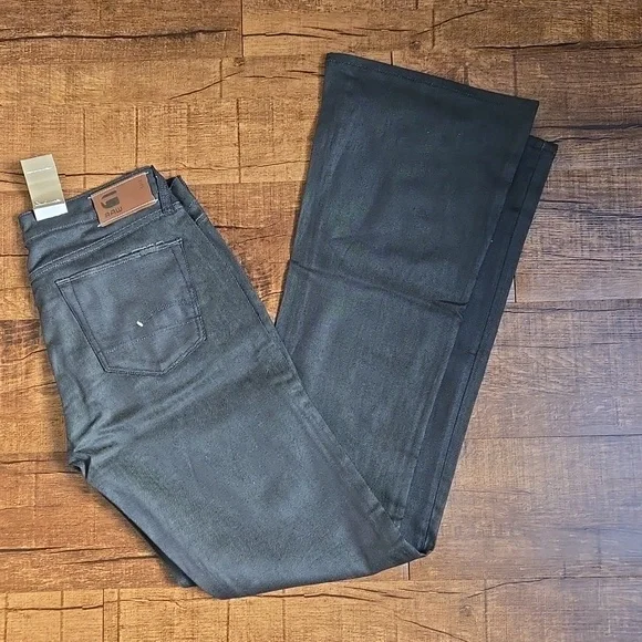 G-Star RAW 3301 Dark Wash Bell Bottom Jeans 28 x 32 NWT – Iconic Modern Flare - Picture 8 of 8